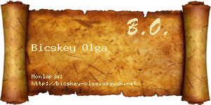 Bicskey Olga névjegykártya